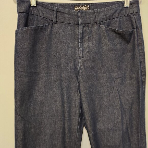 Lord & Taylor Pants 424 Fifth Women's Mid Rise Stretch Flat Front Blue Sz 6 EUC - Picture 3 of 10